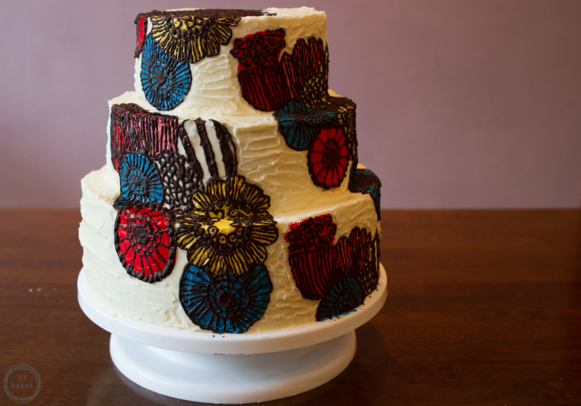 Marimekko inspired wedding cake